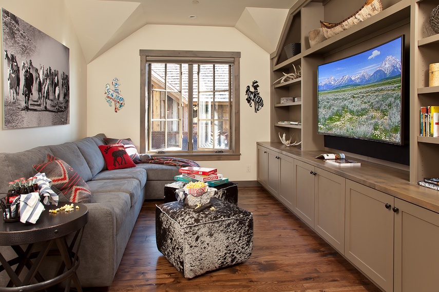 Media Room - Fish Creek Lodge 02 - Teton Village, WY - Luxury Cabin Rental