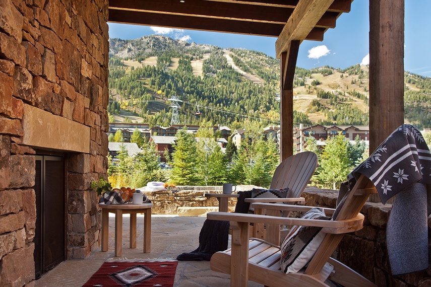 Side Patio - Fish Creek Lodge 02 - Teton Village, WY - Luxury Cabin Rental