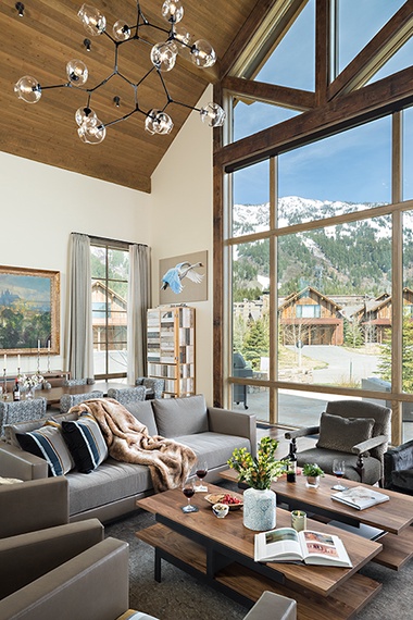 Great Room - Fish Creek Lodge 63 - Teton Village, WY - Luxury Villa Rental