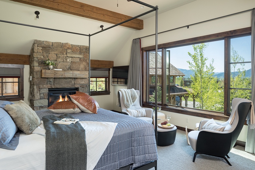 Primary Bedroom - Fish Creek Lodge 11 - Teton Village, WY - Luxury Villa Rental