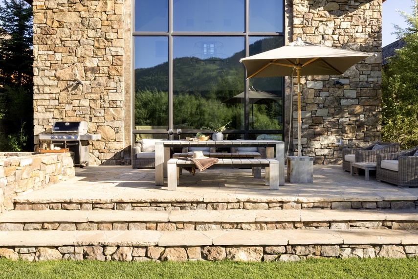 Patio - Fish Creek Lodge 08 - Teton Village, WY - Luxury Villa Rental