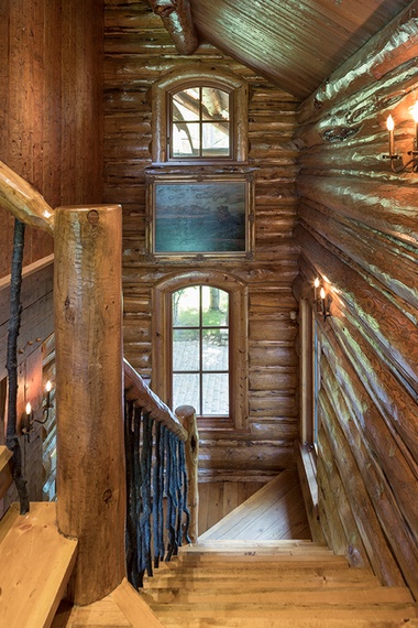 Stairway to Loft with Bunks - Grizzly Wulff Lodge - Jackson Hole, WY - Private Luxury Villa Rental