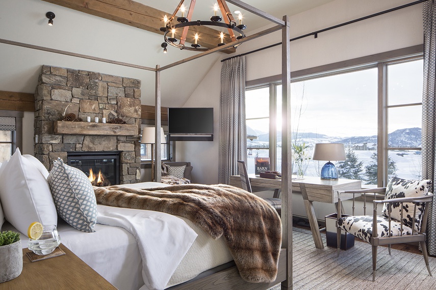 Primary Bedroom - Fish Creek Lodge 04 - Teton Village, WY - Luxury Villa Rental