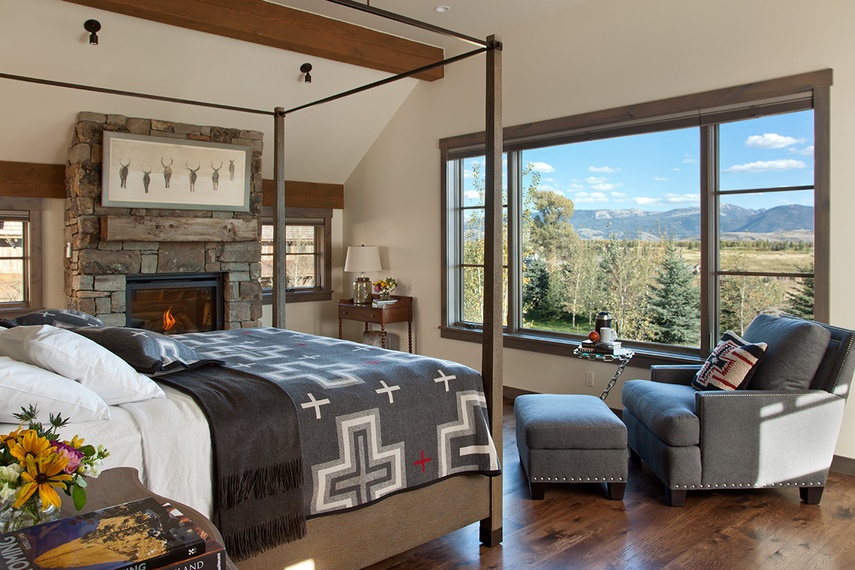 Primary Bedroom - Fish Creek Lodge 02 - Teton Village, WY - Luxury Cabin Rental