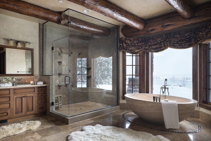 Primary Bathroom - Phillips Ridge - Jackson, WY - Luxury Villa Rental