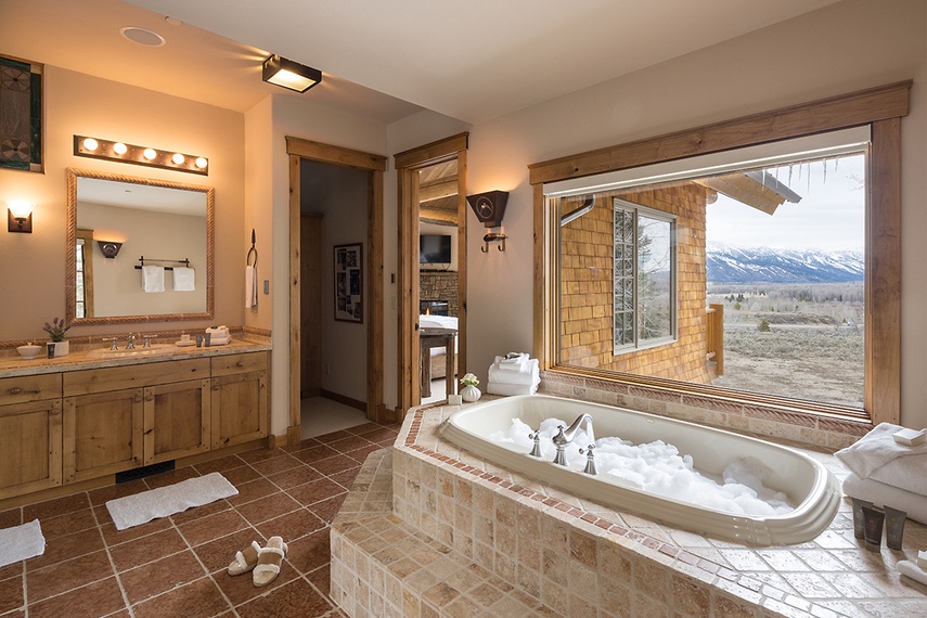 Primary Bathroom - Mountain View - Wilson, WY - Luxury Villa Rental