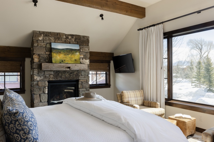 Primary Bedroom - Fish Creek Lodge 08 - Teton Village, WY - Luxury Villa Rental