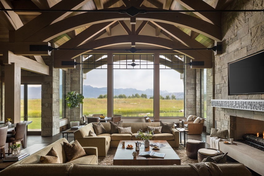 Great Room - Le Refuge - Jackson Hole, Wyoming - Luxury Villa Rental