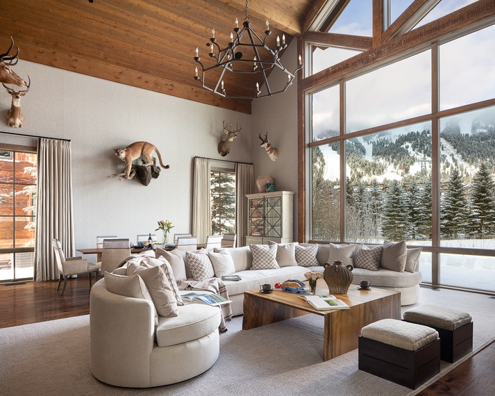 Great Room - Fish Creek Lodge 04 - Teton Village, WY - Luxury Villa Rental