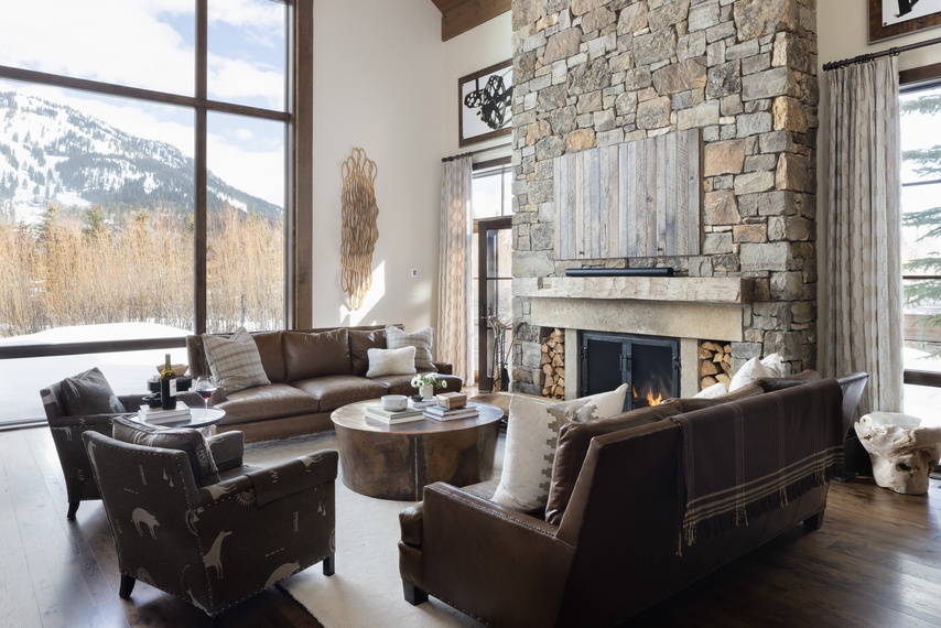 Great Room - Fish Creek Lodge 08 - Teton Village, WY - Luxury Villa Rental