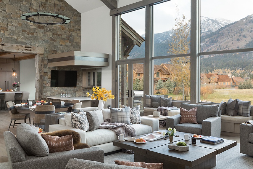 Great Room - Cirque View Homestead - Teton Village, WY - Luxury Villa Rental