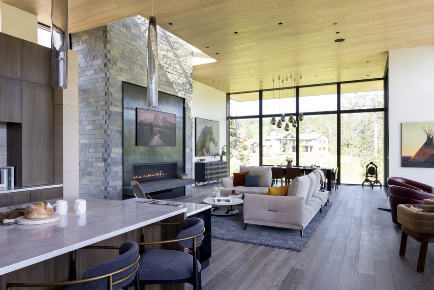 Great Room - Eagle's Vantage - Wilson, Wyoming - Luxury Villa Rental