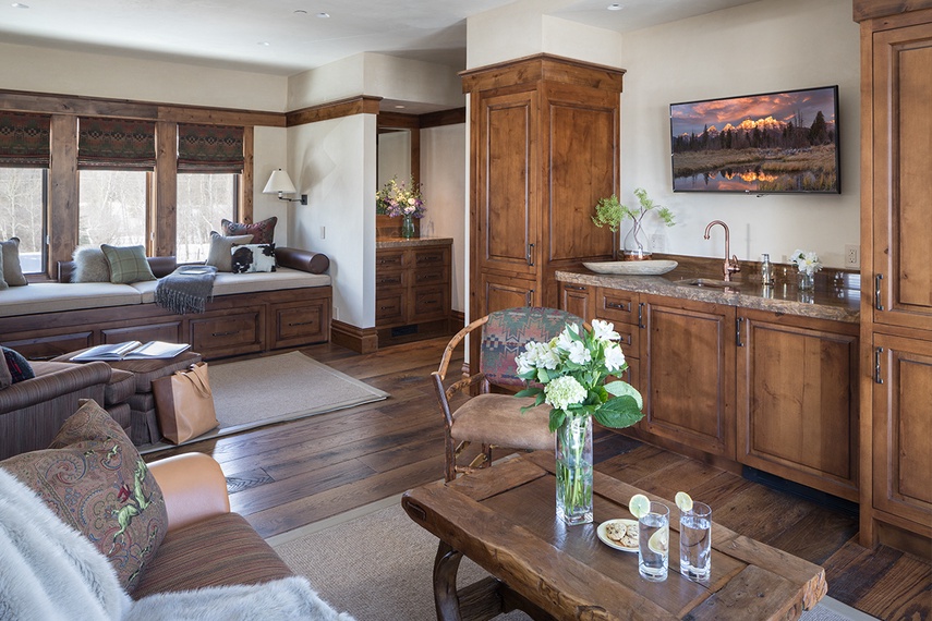 Upper Level Primary Bedroom - Chateau on the West Bank - Jackson Hole, WY -  Luxury Villa Rental