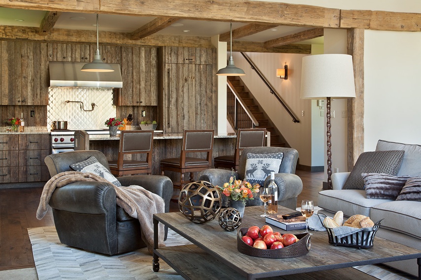 Great Room - Fish Creek Lodge 02 - Teton Village, WY - Luxury Cabin Rental