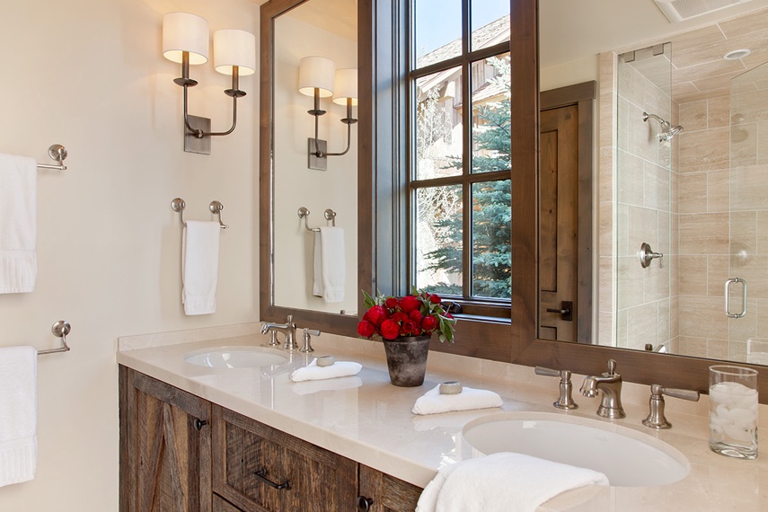 Guest Bedroom 1 Bathroom - Fish Creek Lodge 02 - Teton Village, WY - Luxury Cabin Rental