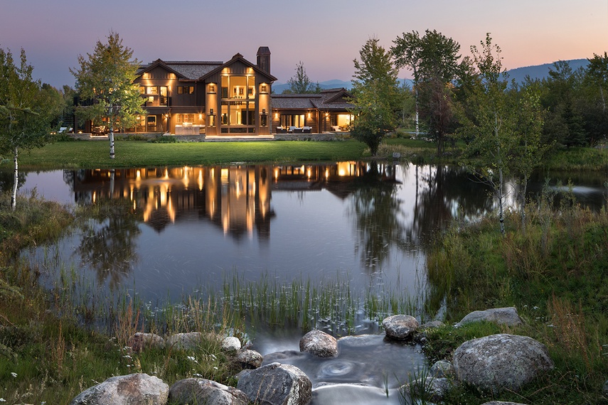 Back Exterior - Chateau on the West Bank - Jackson Hole, WY -  Luxury Villa Rental