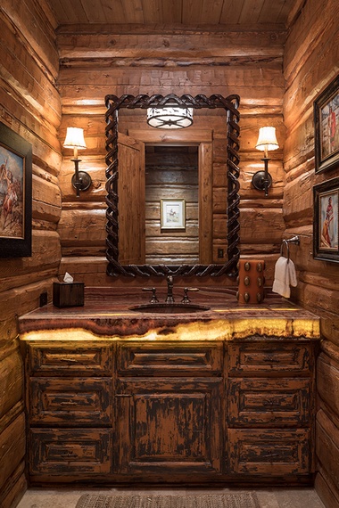 Powder Room - Royal Wulff Lodge - Jackson Hole, WY - Private Luxury Villa Rental