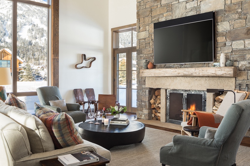 Great Room - Four Pines 102 - Teton Village, WY - Luxury Villa Rental