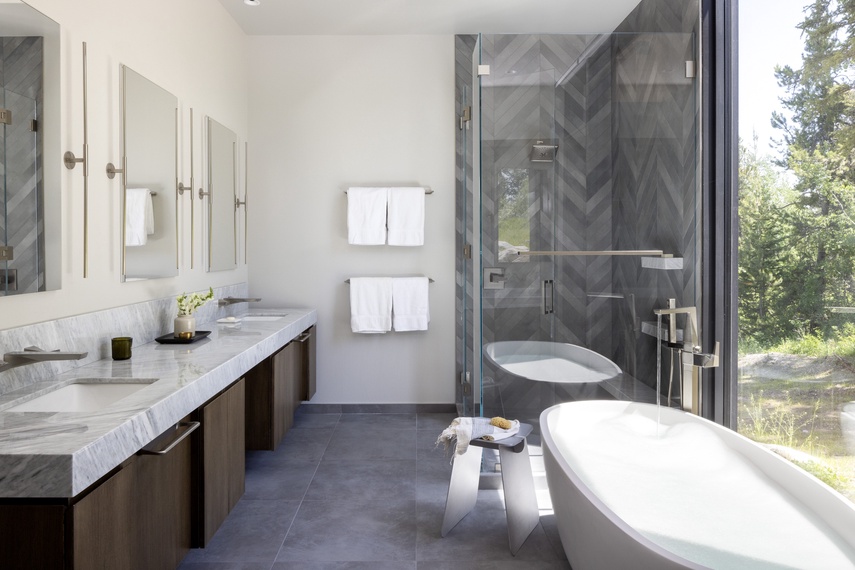 Primary Bathroom - Eagle's Vantage - Wilson, Wyoming - Luxury Villa Rental