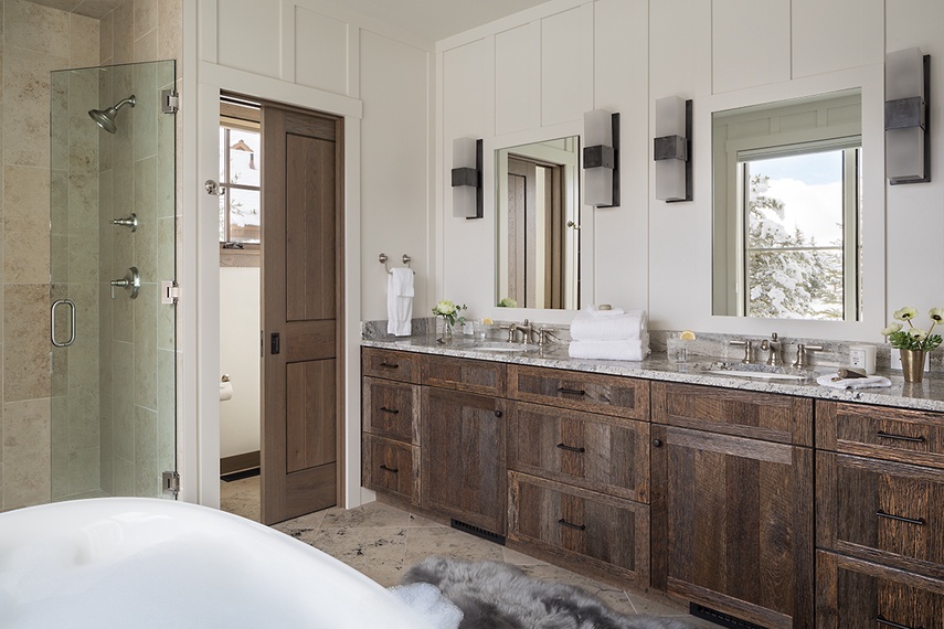 Main Level Primary Bathroom - Four Pines 102 - Teton Village, WY -  Luxury Villa Rental