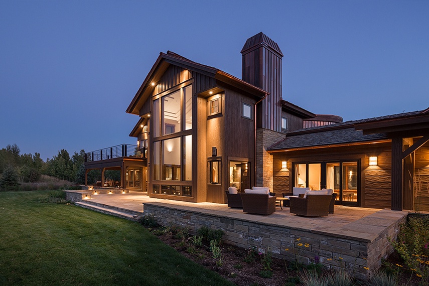 Back Exterior - Chateau on the West Bank - Jackson Luxury Villa Rental