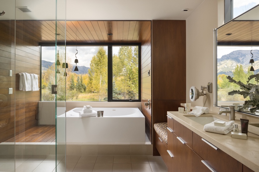 Primary Bathroom - Wilderness Meadow - Jackson Hole, WY - Private Luxury Villa Rental