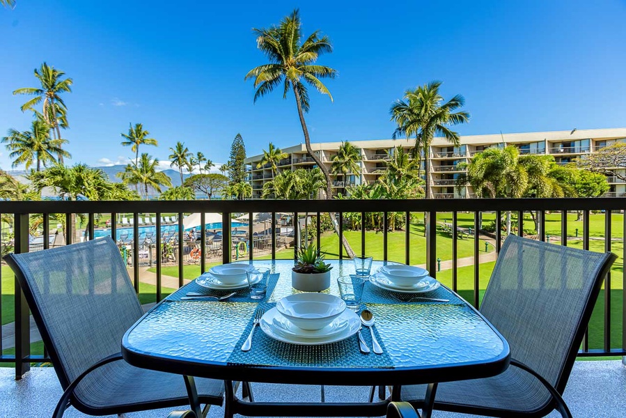 Dining for three on the private lanai
