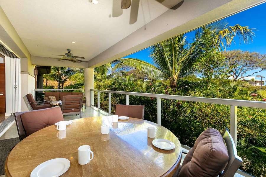 Enjoy Outdoor Dining on Lanai