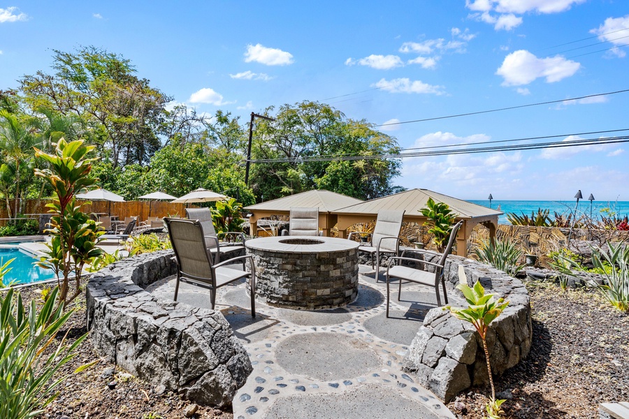 Get warm by the fire pit
