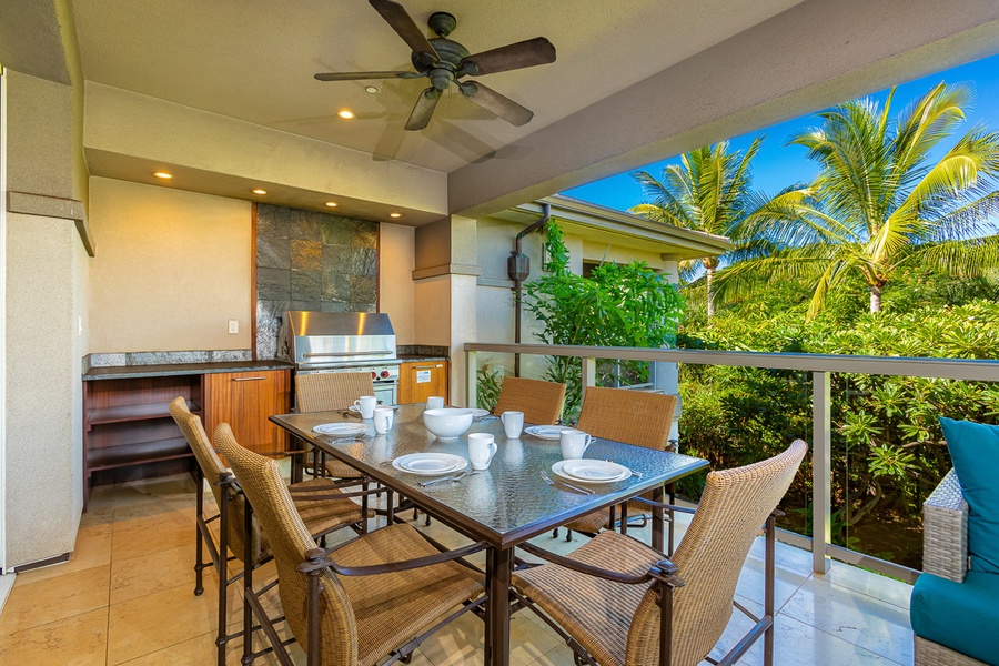 Enjoy grilling with your O'hana (family) on the private lanai