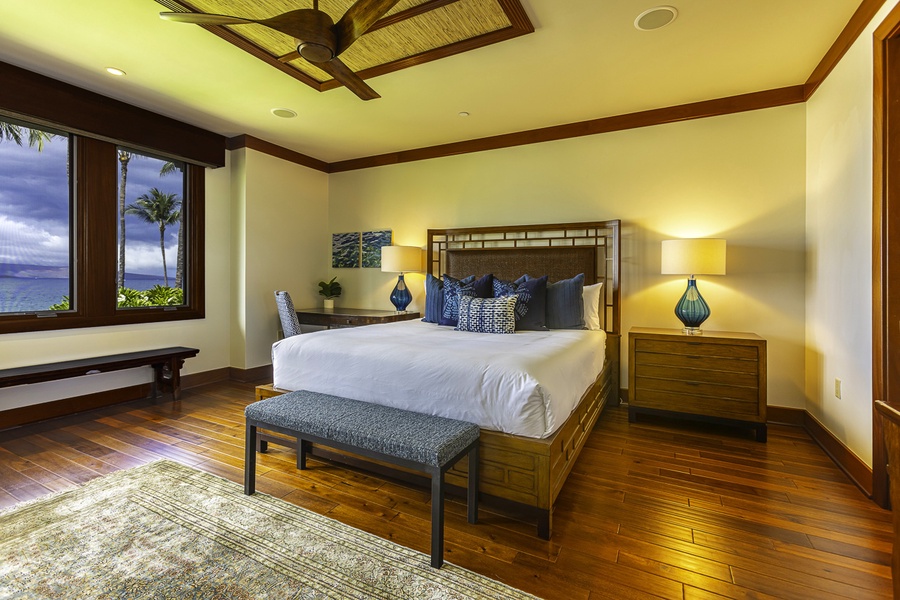 Ocean front primary suite features a Sleep Number King bed