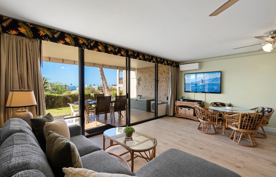 A little ocean view from the living area
