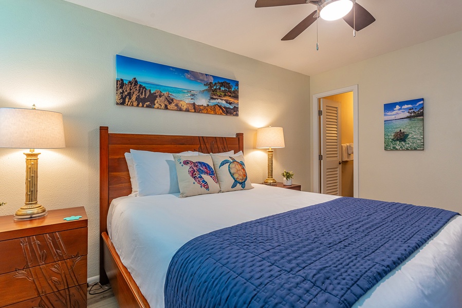 Comfortable queen bed in the primary bedroom