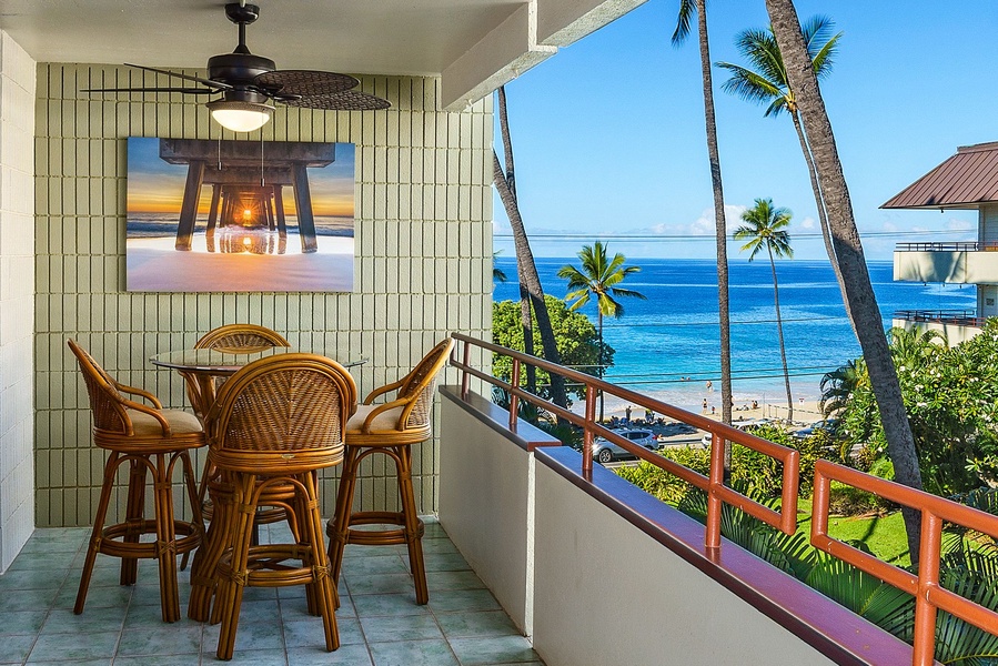 Enjoy beautiful coastline views from the lanai