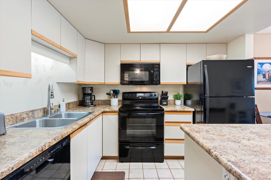 Spacious kitchen with island