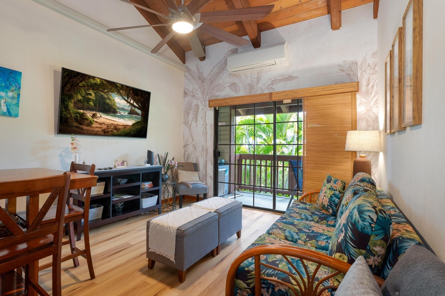 Open living room ready for relaxation