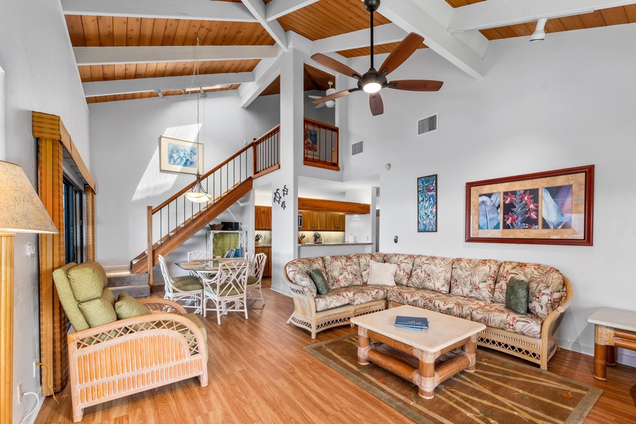 Living room and dining area