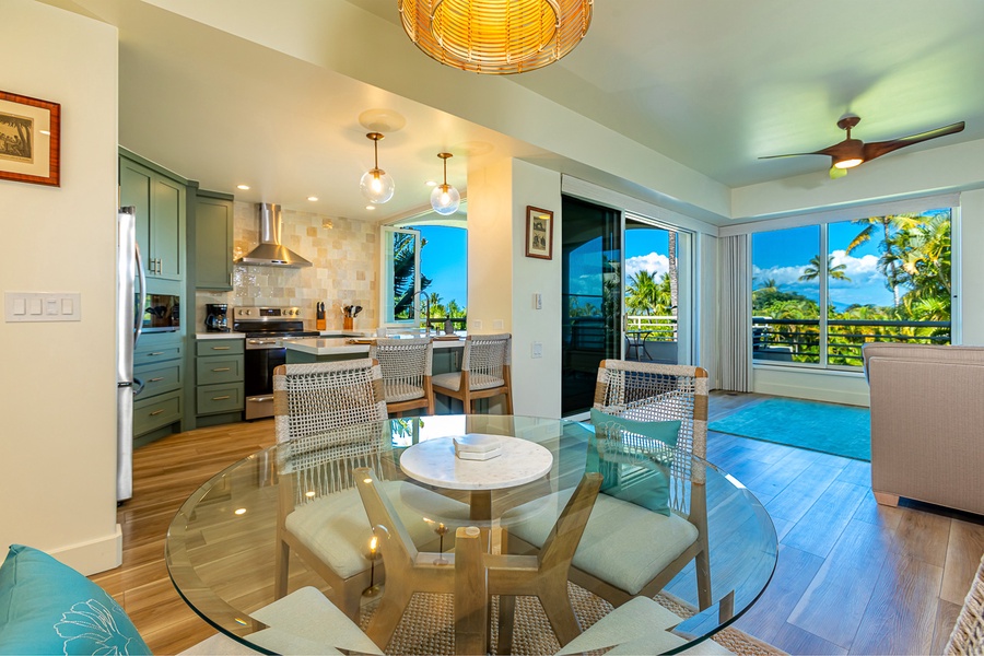 Enjoy the tropical view from the interior of the condo