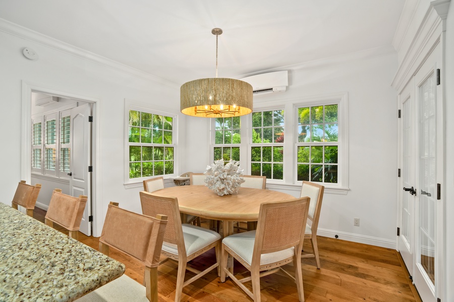 Host family gatherings in this beautiful dining room.