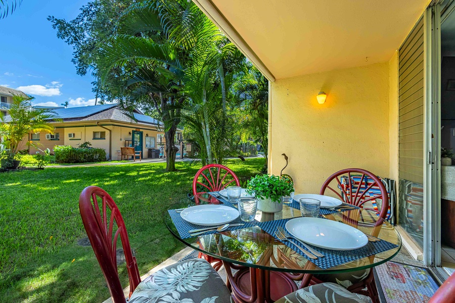 Lanai is in close proximity to the pool area