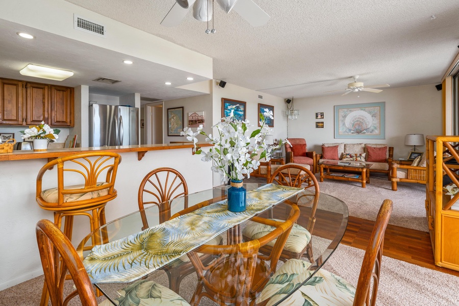 Open dining area and living room