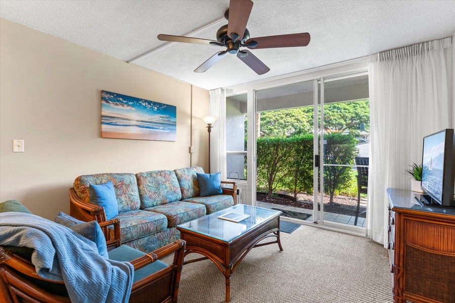 Floor to ceiling glass invites plenty of natural light in