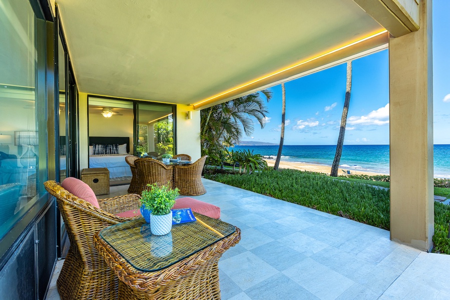 Ocean and Beach front view from the lanai