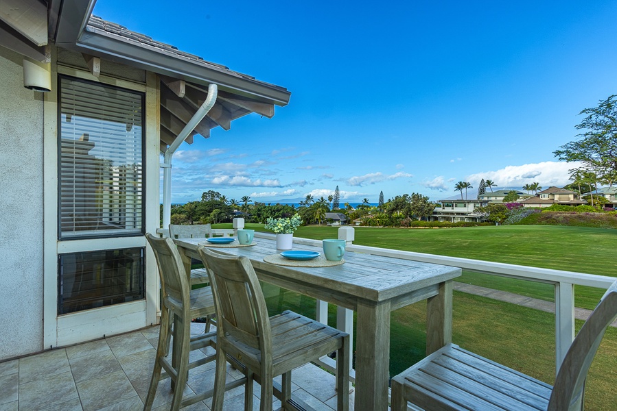 Spacious lanai offers seating for 4