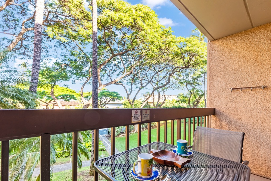 Enjoy the lush surroundings from your lanai