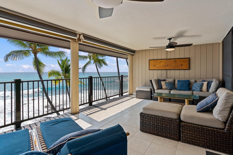 Ample, comfortable seating on the lanai