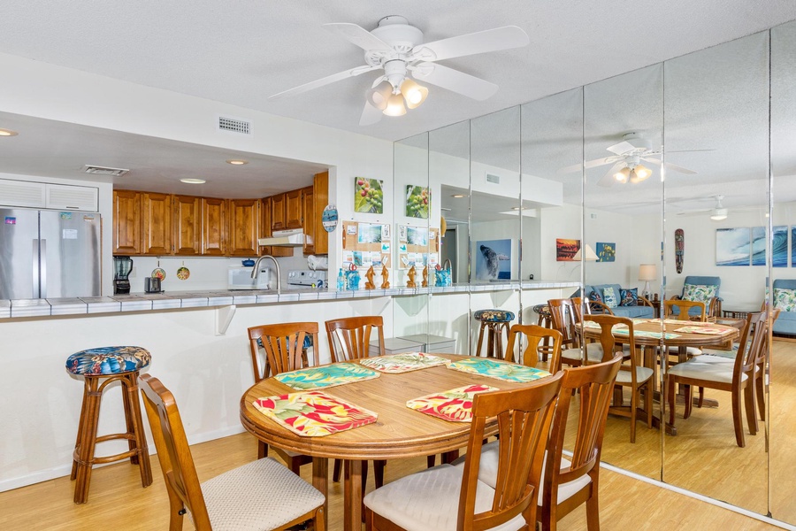 Dining area open to kitchen 