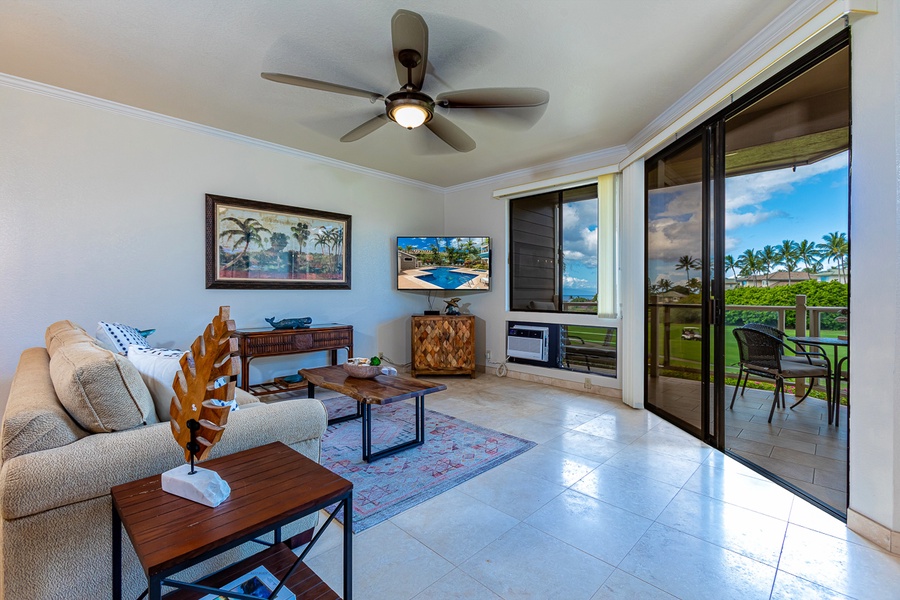 Seamless indoor/outdoor living from the living room to the lanai