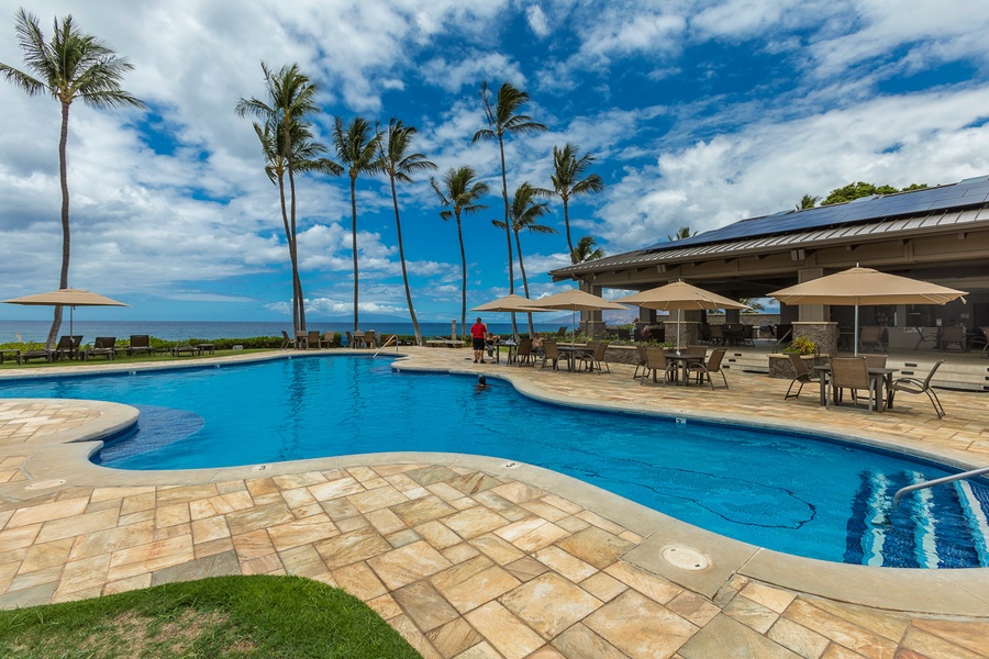 Swimming with an ocean view