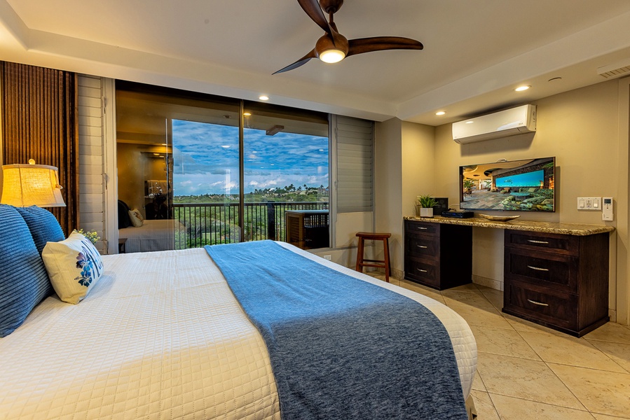 Guest bedroom with mountain views